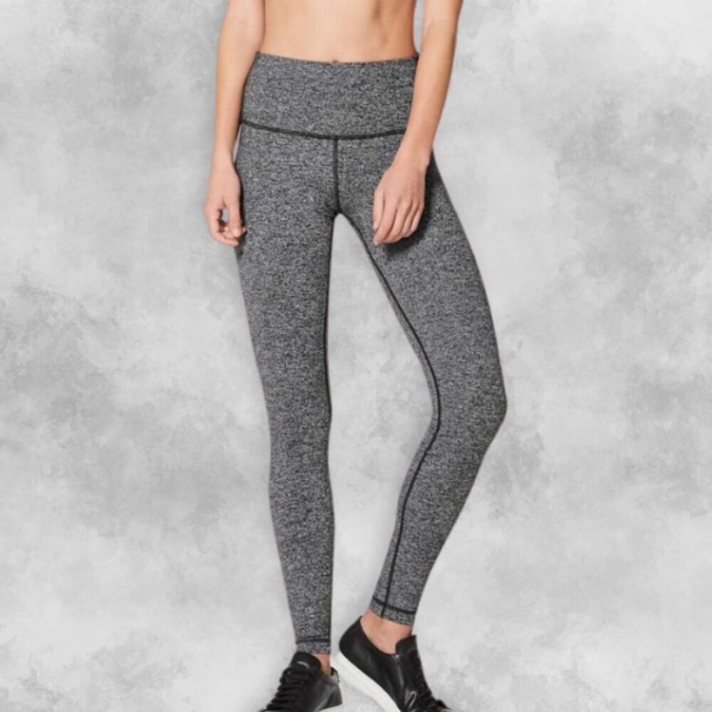 Lululemon Wunder Under Legging Pants Hi-Rise Tight Fit Heathered Black Women's 4